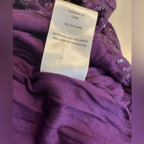 VELVET Graham Spencer Larissa Sequin Dress Scoop Ruched Party Cocktail Purple - Picture 9 of 10